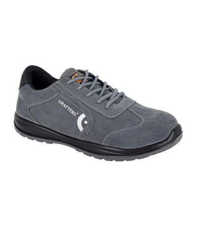 Mens suede safety trainers grey Grafters