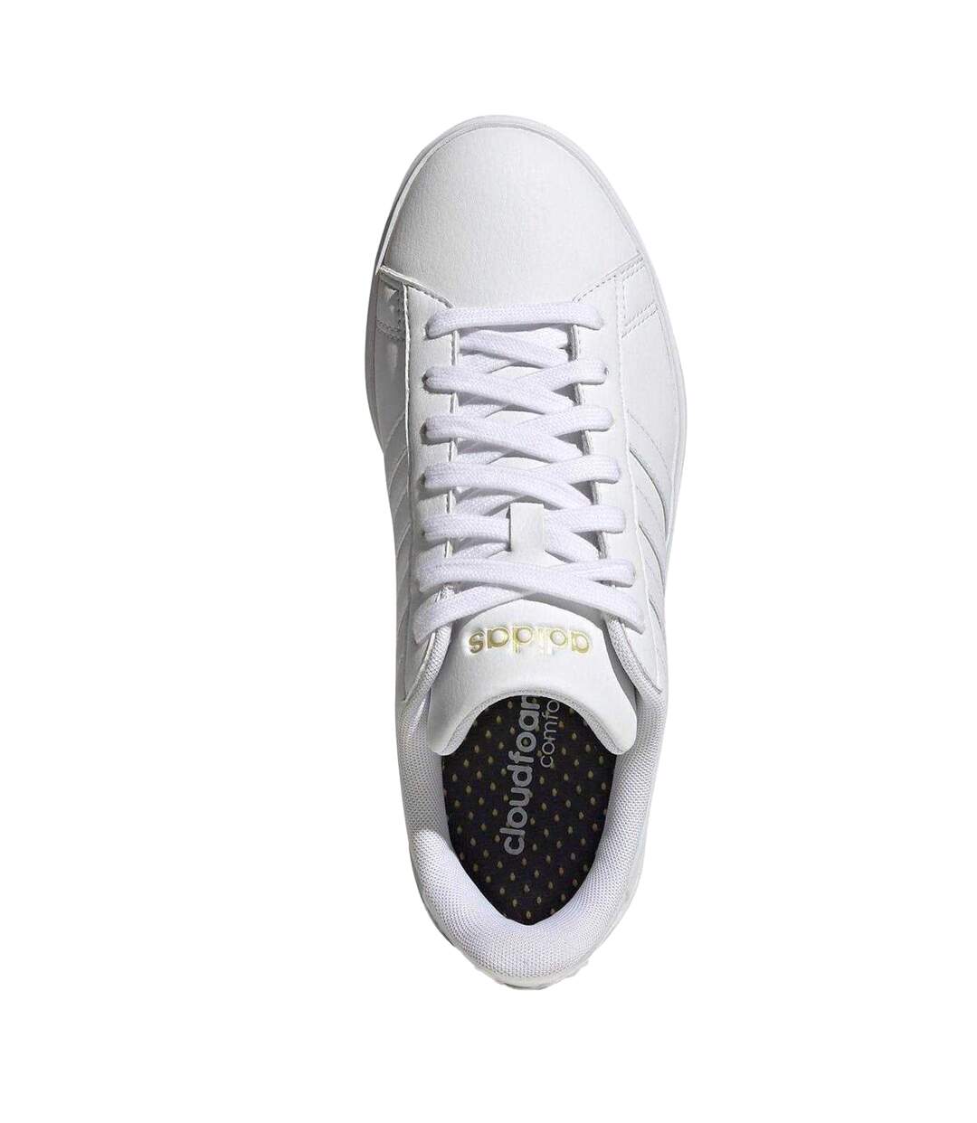 Baskets Grand Court Femme Blanc Jaune Or Adidas-4