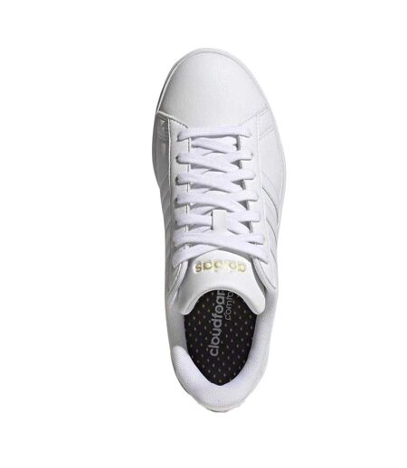 Baskets Grand Court Femme Blanc Jaune Or Adidas