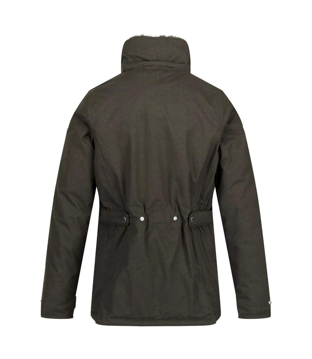 Womens/ladies Leighton Waterproof Jacket Dark Khaki Regatta-2