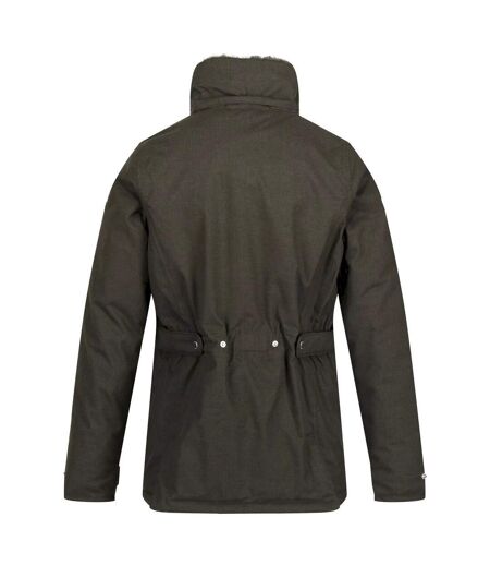 Womens/ladies Leighton Waterproof Jacket Dark Khaki Regatta