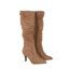 Principles Womens/Ladies Krista Rouched Pointed Medium Heel Calf Boots (Taupe) - UTDH6557
