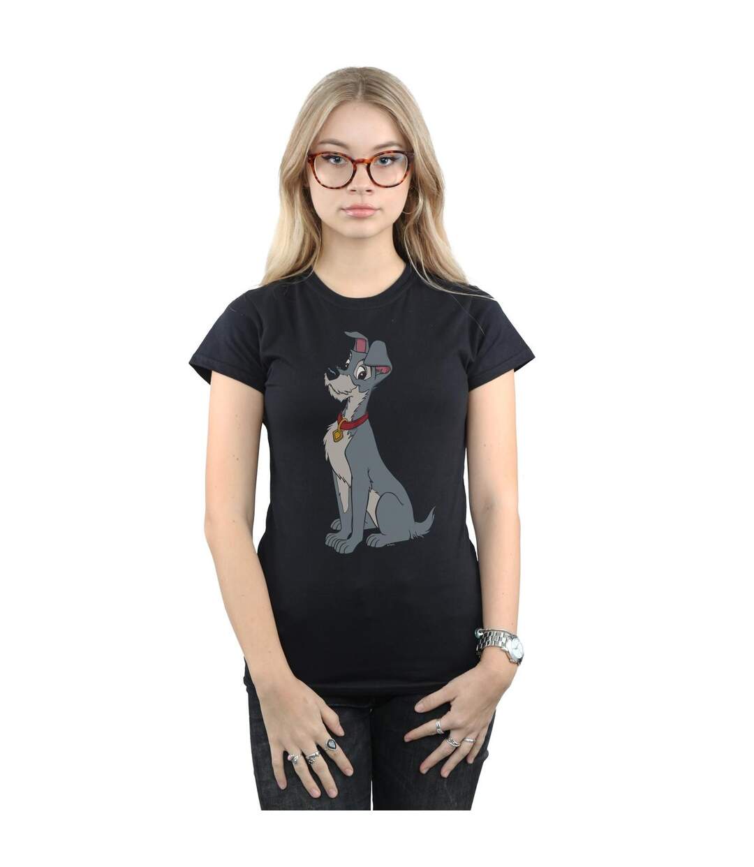 Disney - T-shirt LADY AND THE TRAMP SPAGHETTI HEART - Femme (Noir) - UTBI16184-2
