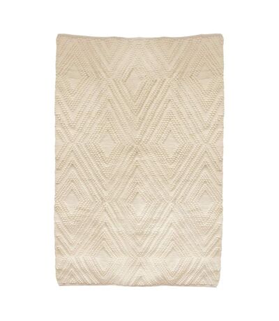 Tapis design ethnique Home - L. 120 x l. 170 cm - Blanc