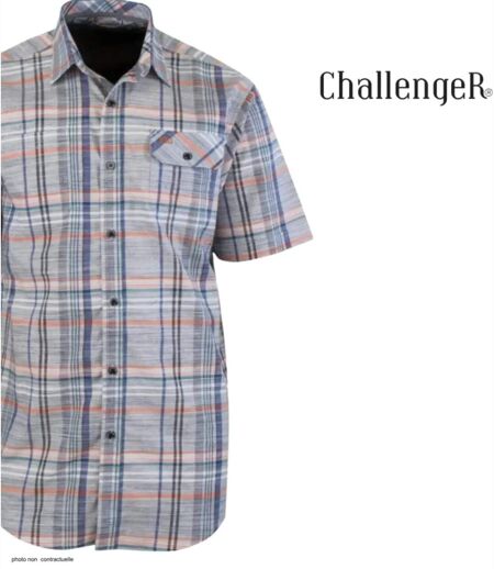 Chemisettes manches courtes CHALLENGER B3125B à carreaux : l'alliance parfaite du style et du confort en pur coton