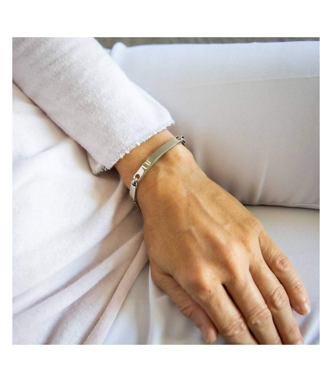 Très Belle Gourmette Bracelet Acier Femme