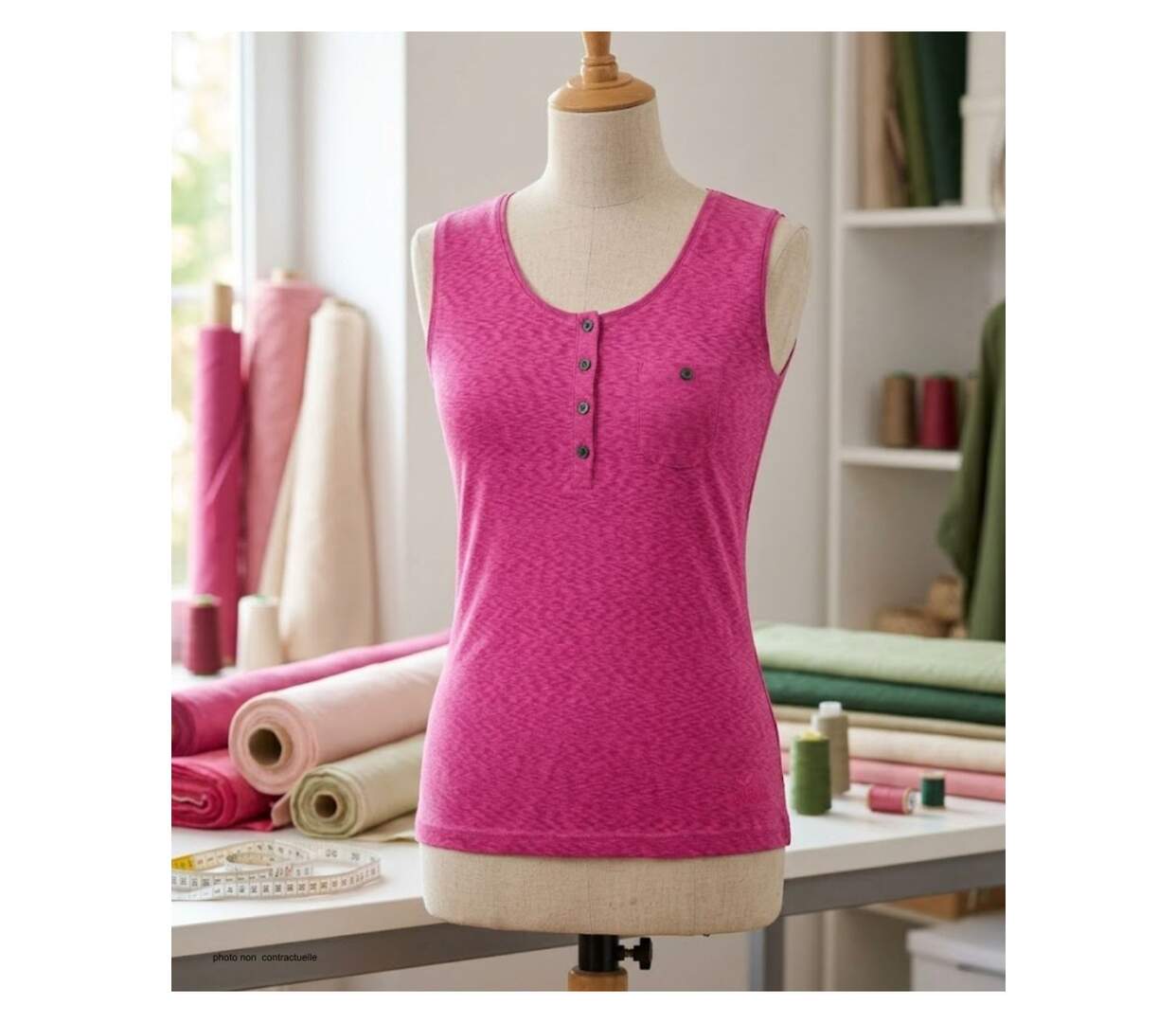 MAYFLOWER LOTUS2 — Débardeur sangria femme coton : l'éclat d'une couleur estivale et authentique-3