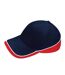 Casquette De Baseball Teamwear Competition Bleu Marine Français Rouge Classique Blanc Beechfield-2