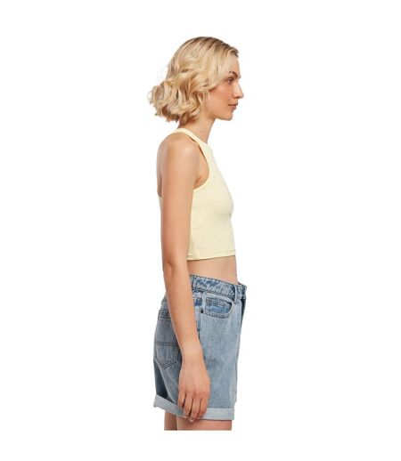 Haut Court Motif/style Côtelé Femme Jaune Pâle Urban Classics
