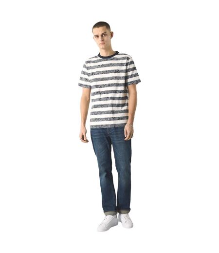 T-shirt Motif/style Cachemire Et Rayures Adulte Bleu Marine Pretty Green