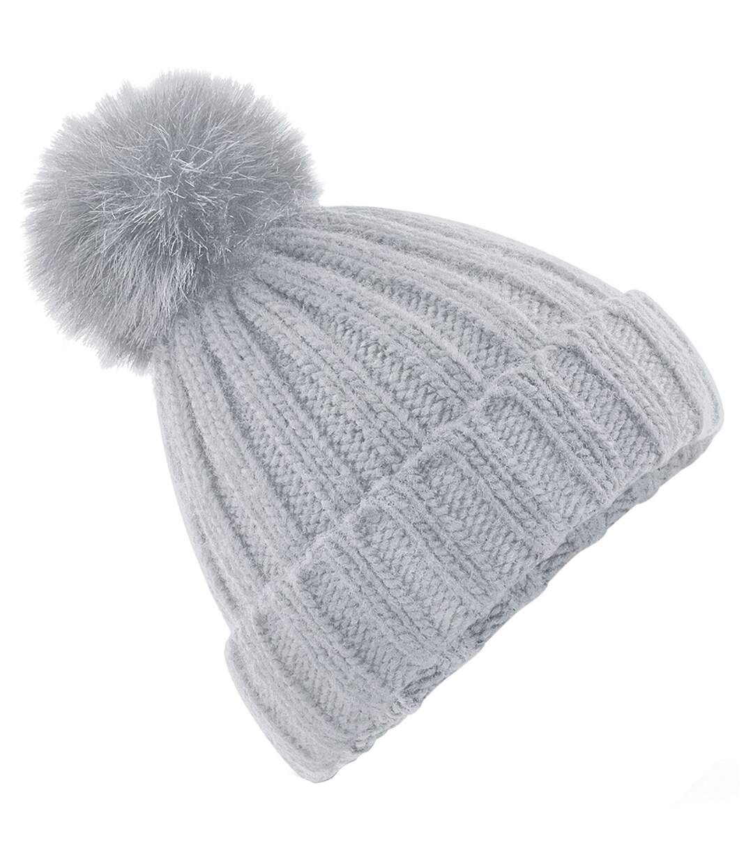 Bonnet verbier adulte gris clair Beechfield-1