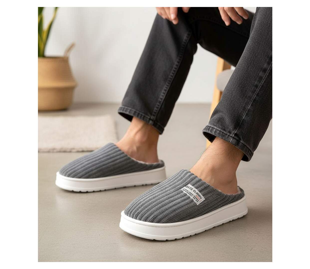 Mules homme velours côtelé MU10122-3