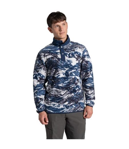 Haut Polaire À Col Montant Pressionné Dewlish Homme Bleu Blanc Imprimé Craghoppers