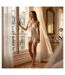 OZABI Pyjama Femme Satiné Débardeur Dentelle Col V Toucher Soie-4