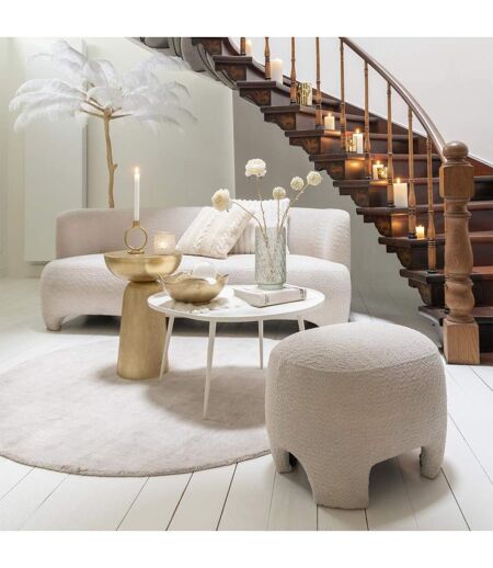 Tapis Déco Rond Fabian 150cm Beige