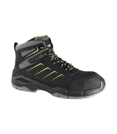 Unisex Adult Footwear Bimberi Peak Coated Leather Safety Boots Black Mascot