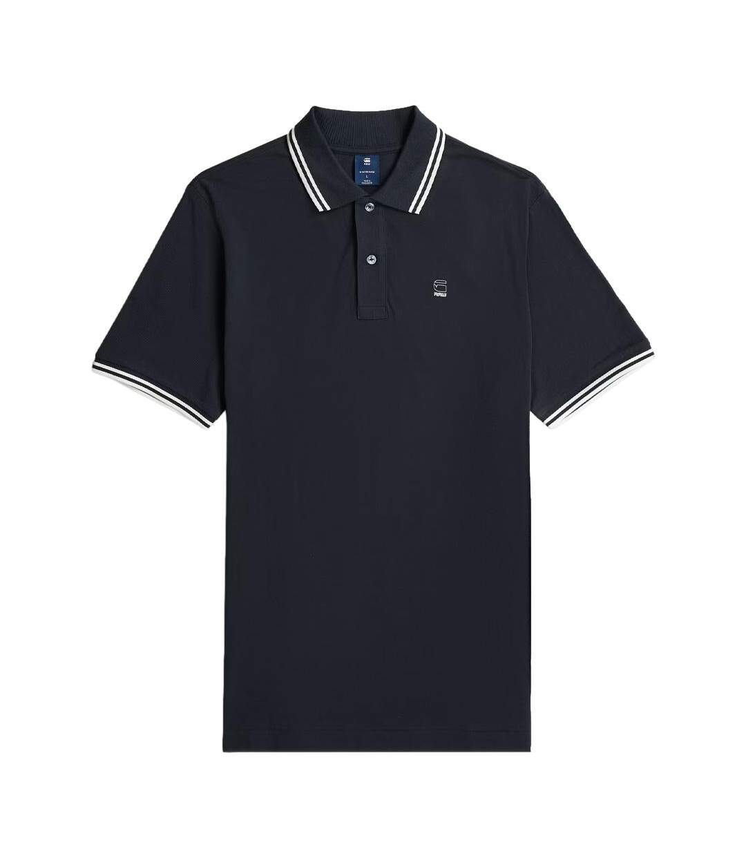 Polo marine homme g-star raw striped collar-2