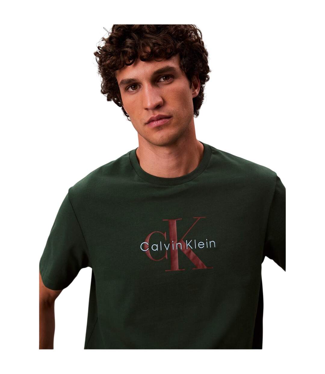 T-shirt Motif/style Monogramme Homme Vert Calvin Klein-4