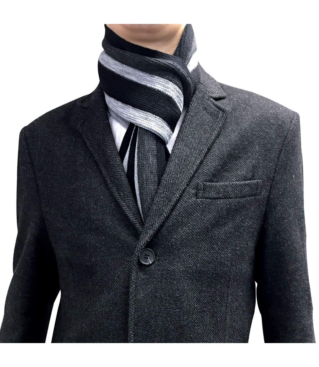 Giovanni Cassini - Écharpe Homme Luxe Rayures-4
