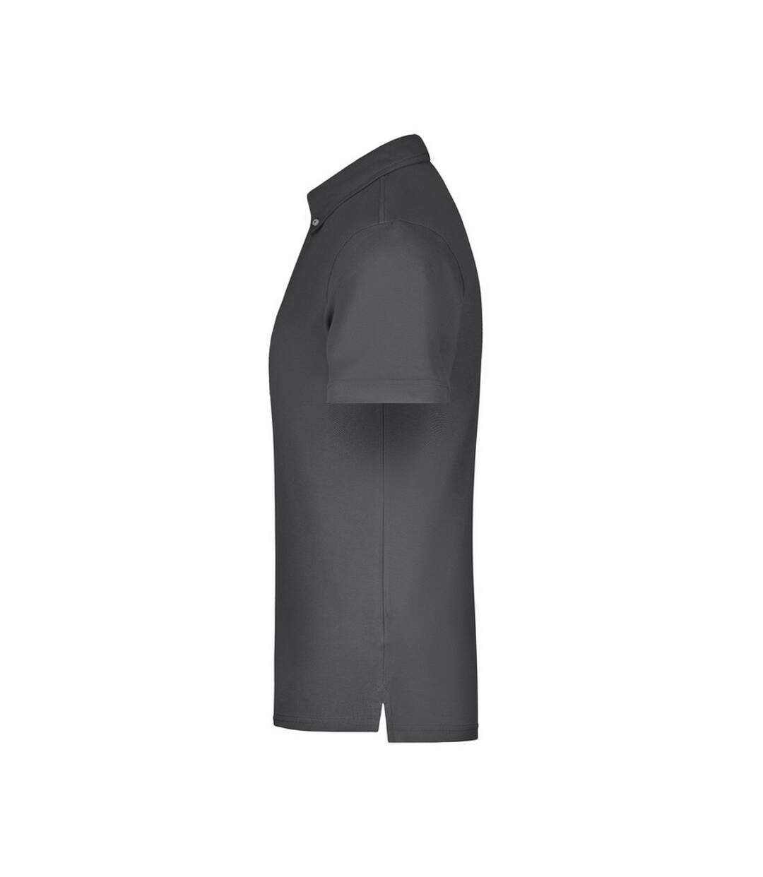Polo Motif/style Uni Homme Gris Clair Chiné Noir James And Nicholson-3
