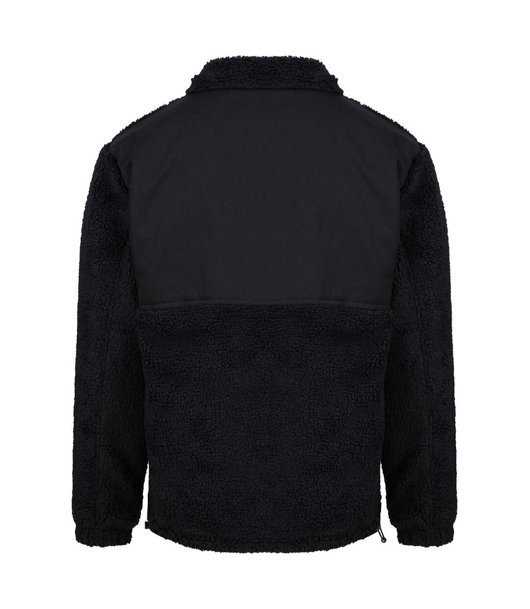 Mens Sherpa Recycled Fleece Jacket Black Front Row-3