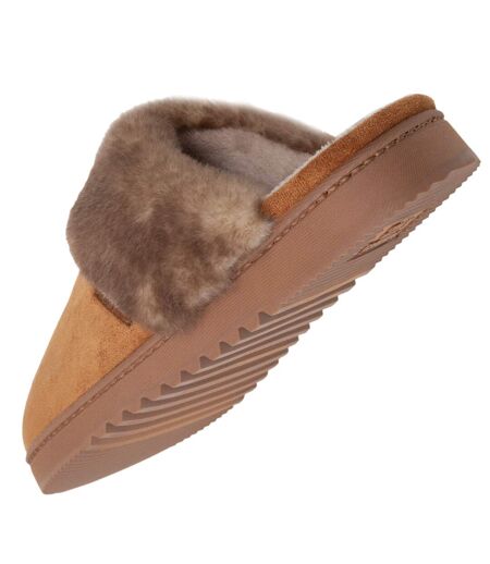 Isotoner Chaussons mules femme ultra confortables, en maille bouclette, semelle crantée