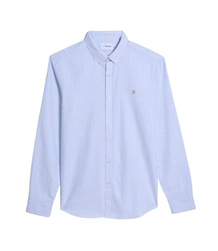 Chemise Motif/style À Rayures Brewer Homme Bleu Ciel Farah