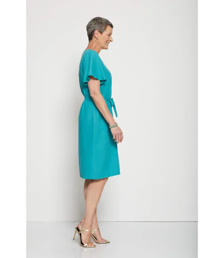 Robe courte droite tissu fluide uni