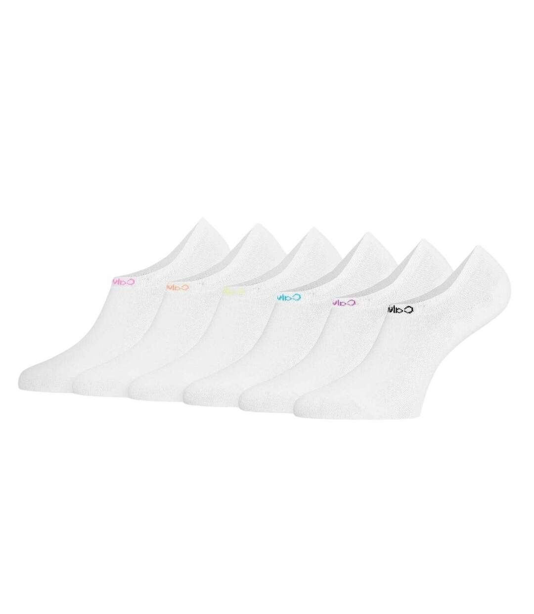 Pack Of 3  Womens/ladies Liner Socks  White Calvin Klein-2