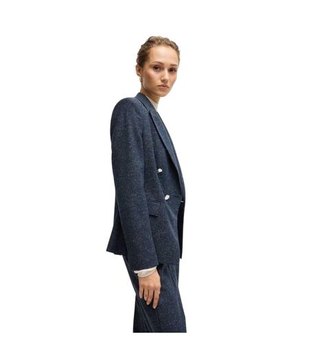 Womens/ladies Flecked Regular Blazer Dark Blue Boss