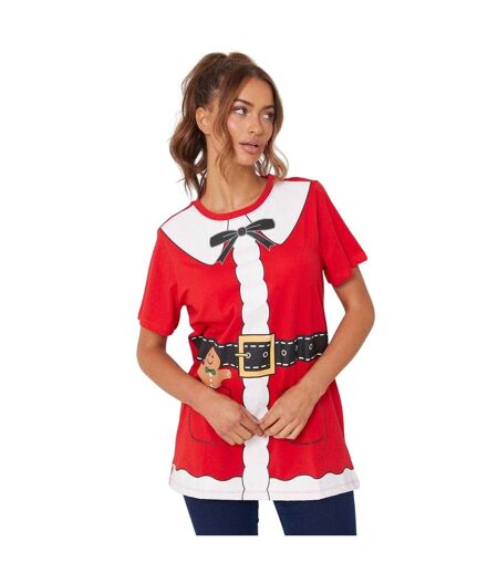 T-shirt Motif/style Mère Noël Femme Rouge Be You