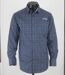 CHALLENGER CH2010 — Chemise à carreaux manches longues gris et bleu : confort en pur coton twill et aisance quotidienne-3
