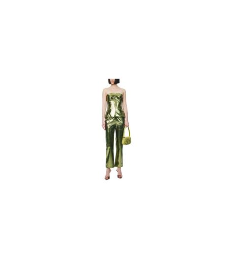 Unisex Adult Lupe Metallic 5 Pockets Trousers Green AmyLynn