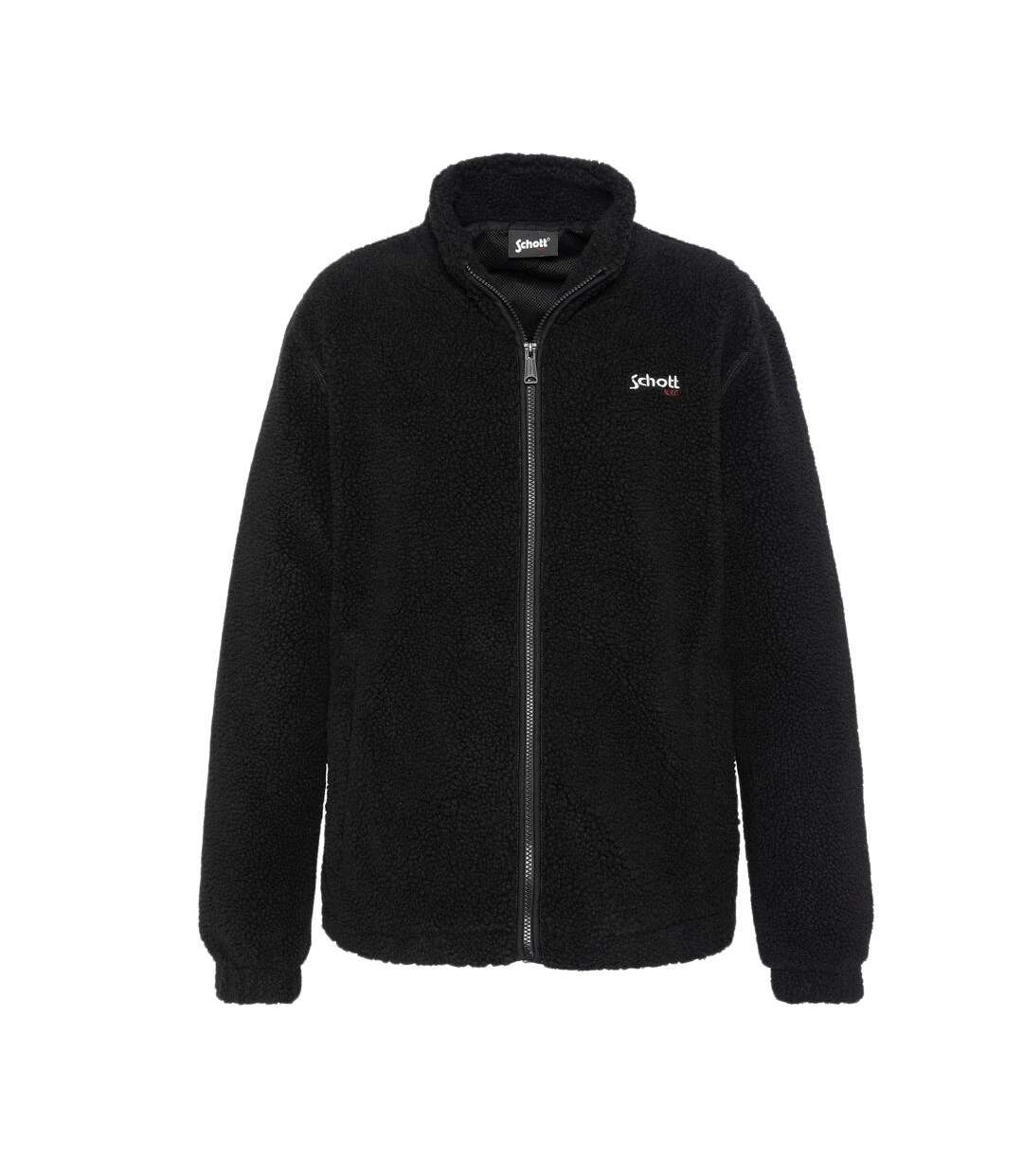 Veste sherpa noir homme schott sherpa plartic-1