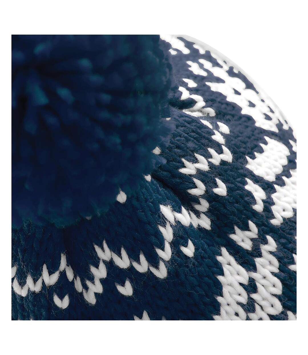 Beechfield Unisex Fair Isle Snowstar Winter Beanie Hat (French Navy / White) - UTRW2029-2