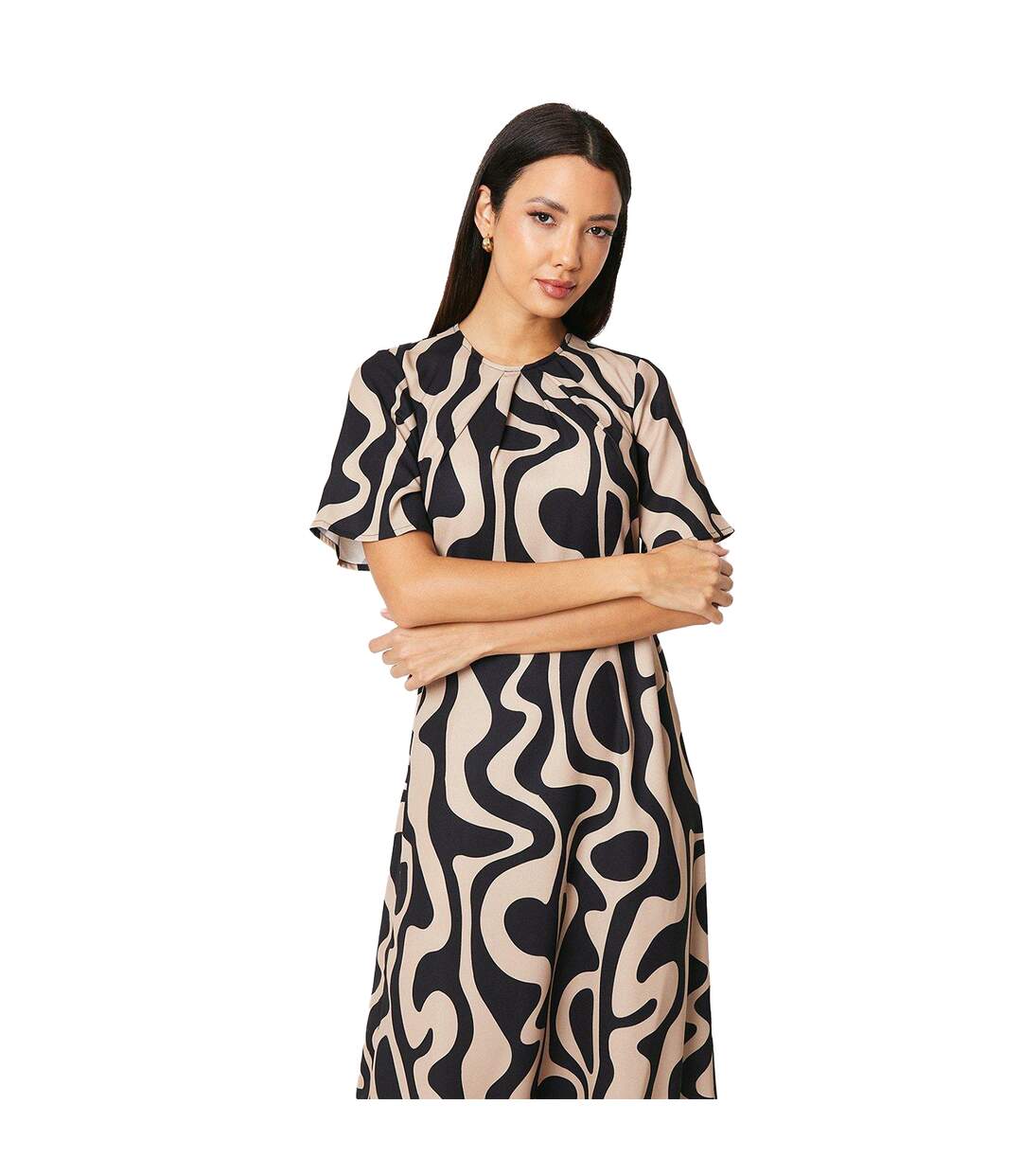 Robe mi-longue femme beige Principles-3