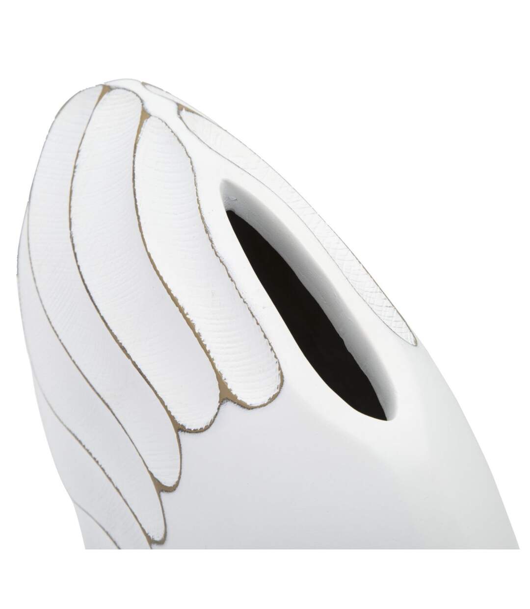 Vase Design en Relief Lines 34cm Blanc-5