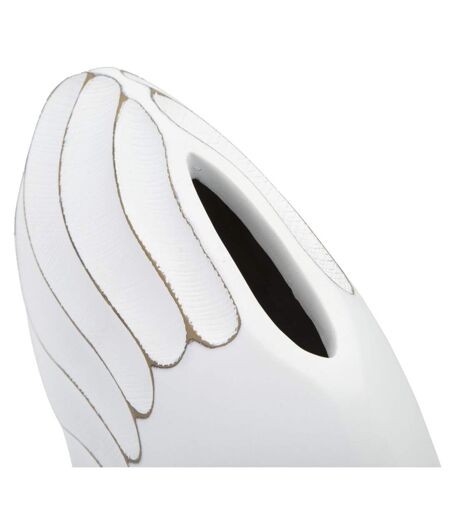 Vase Design en Relief Lines 34cm Blanc