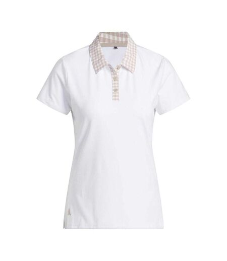 Polo Motif/style À Carreaux Femme Blanc Adidas