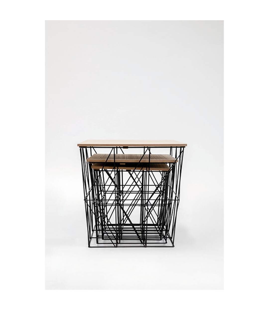 Lot de 3 tables d'appoint ou tables gigogne en MDF et Métal-4