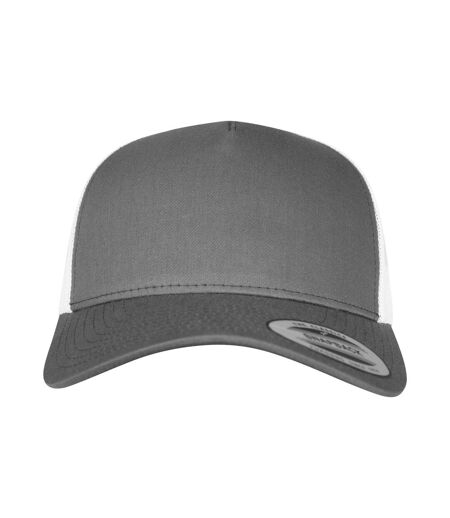 Unisex adult two tone 5 panel trucker cap charcoal/white Flexfit
