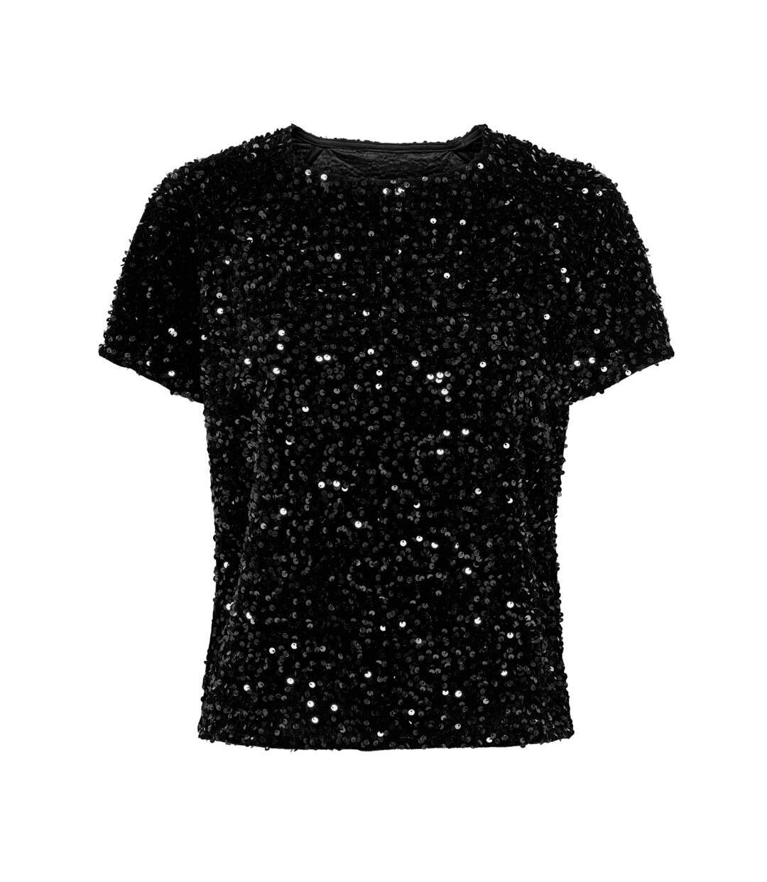 Top à sequins noir femme jdy glitter - l-1