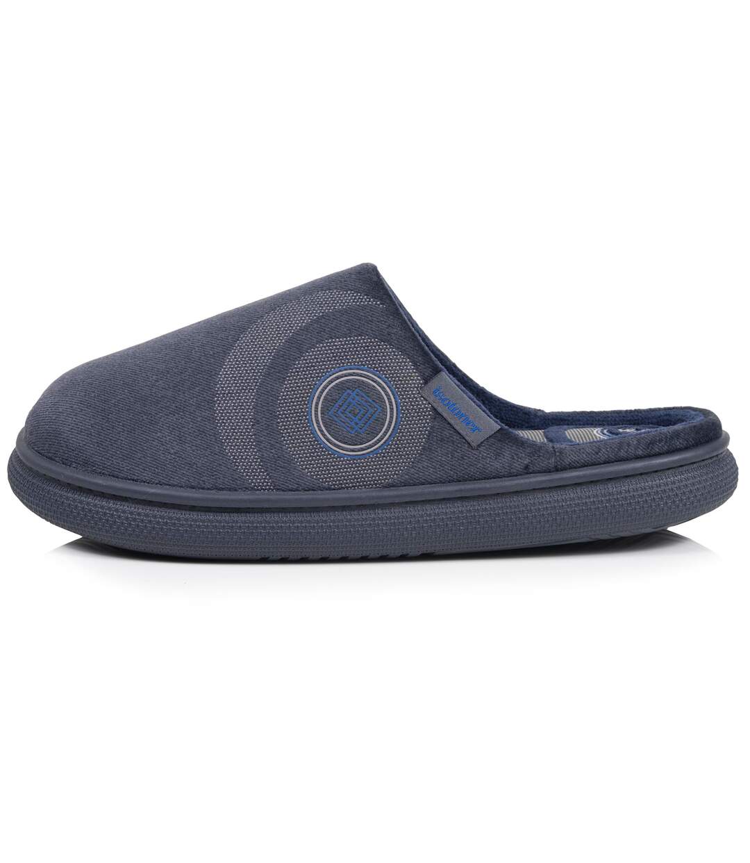 Isotoner Chaussons Mules homme velours semelle bloup extra confort-3