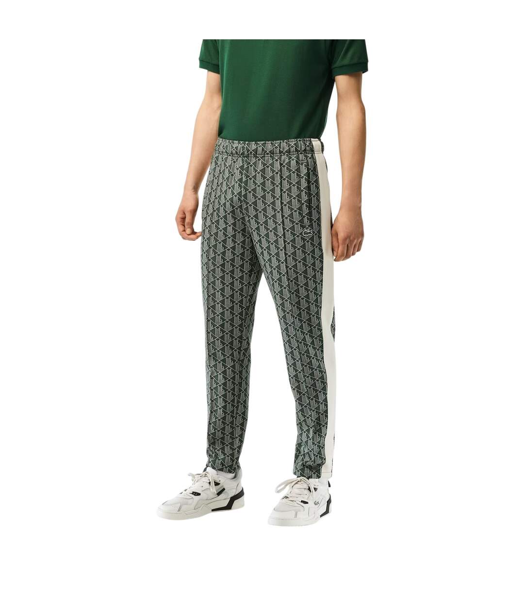 Mens Geometric Regular Tracksuit Green Wood Lacoste-2