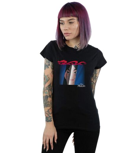 Disney Femme/Ladies Mulan Face Peep Cotton T-Shirt (Noir) - UTBI15742