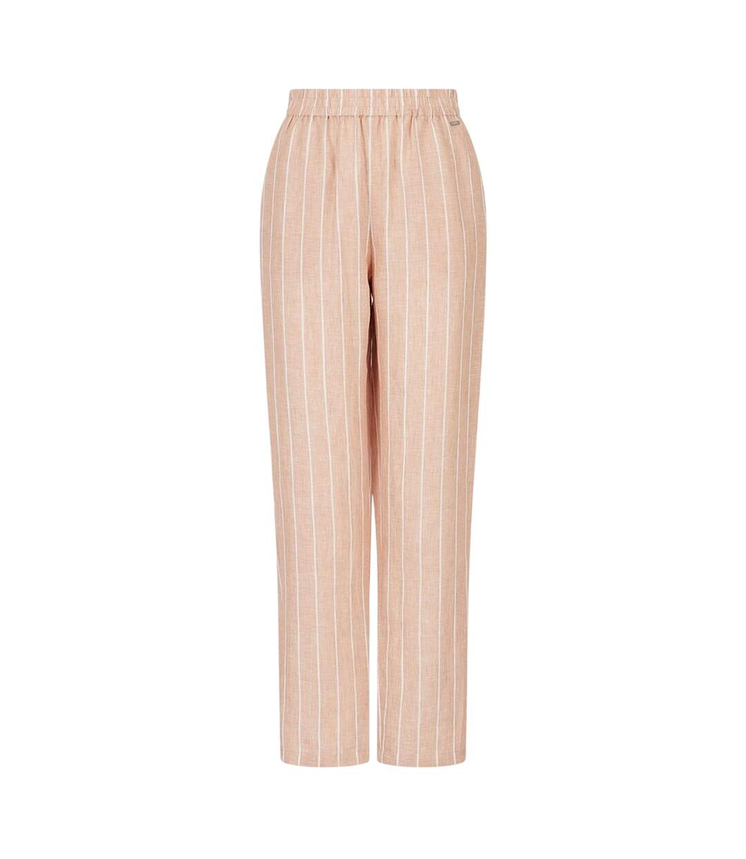 Pantalon Motif/style Fines Rayures Femme Beige Blanc Armani Exchange-2