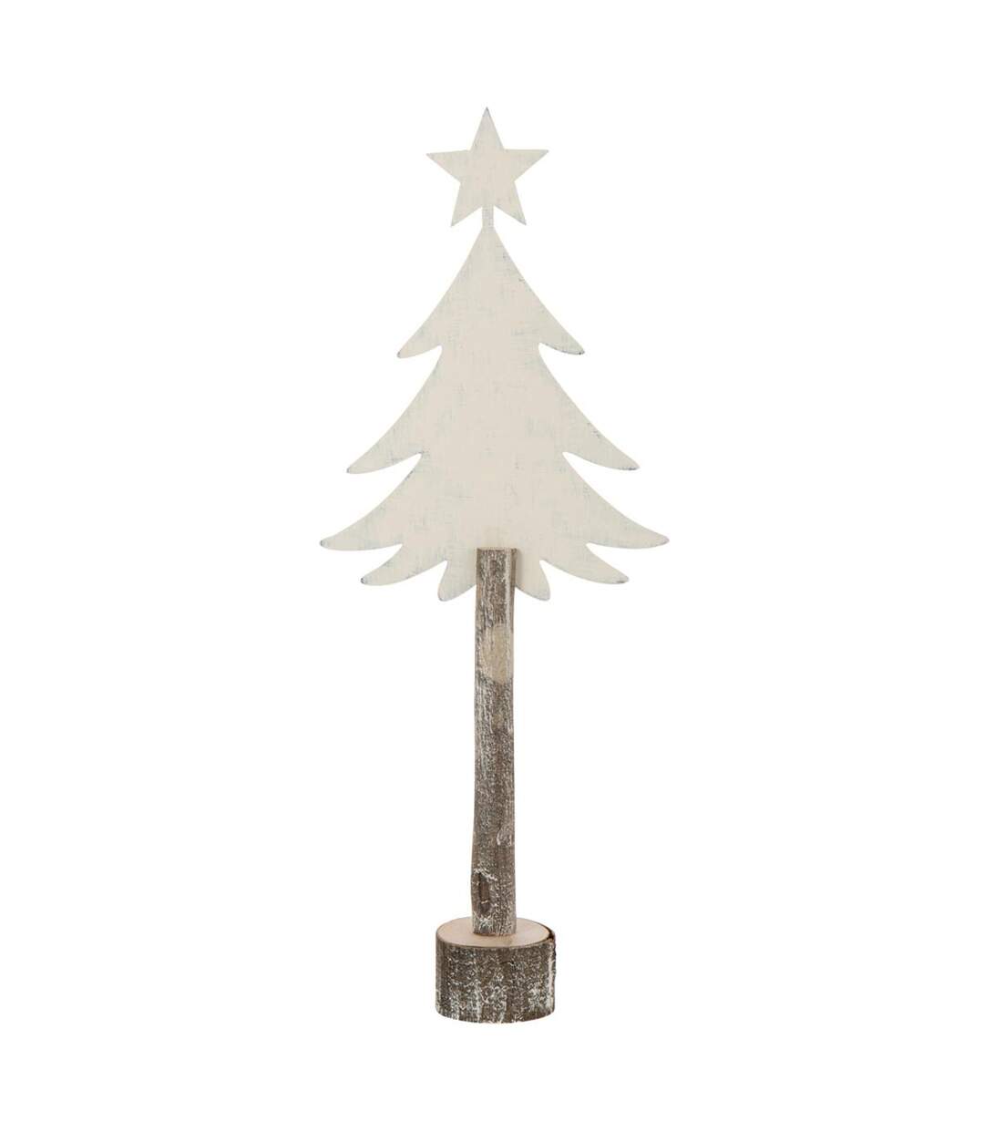 Sapin de Noël sur Tronc Étoile 60cm Blanc Cassé-1
