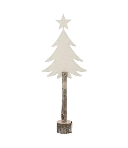 Sapin de Noël sur Tronc Étoile 60cm Blanc Cassé