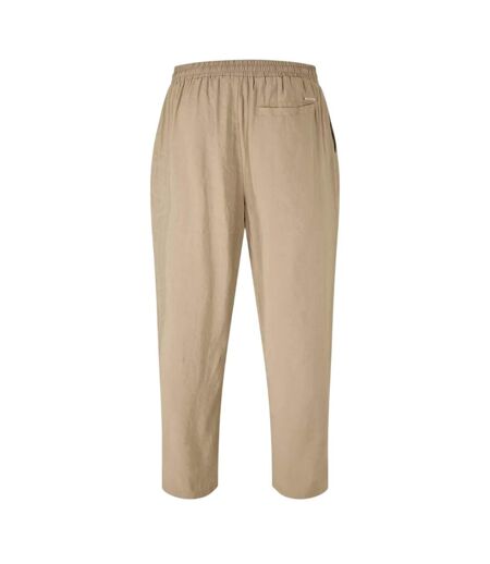 Mens Modal Plain Trousers Taupe Belier