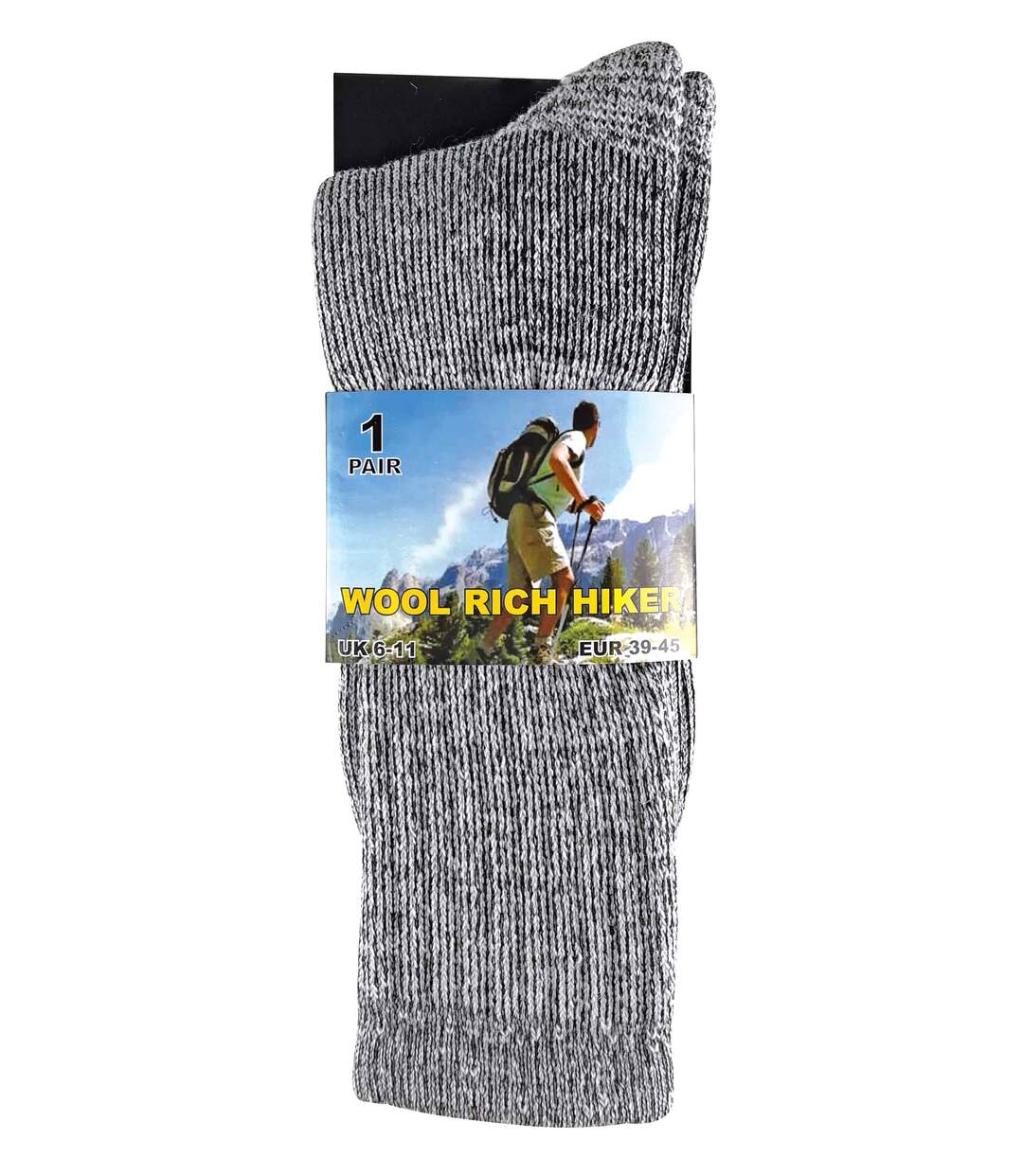 2 Pk Mens Cushioned Wool Hiking Socks-2
